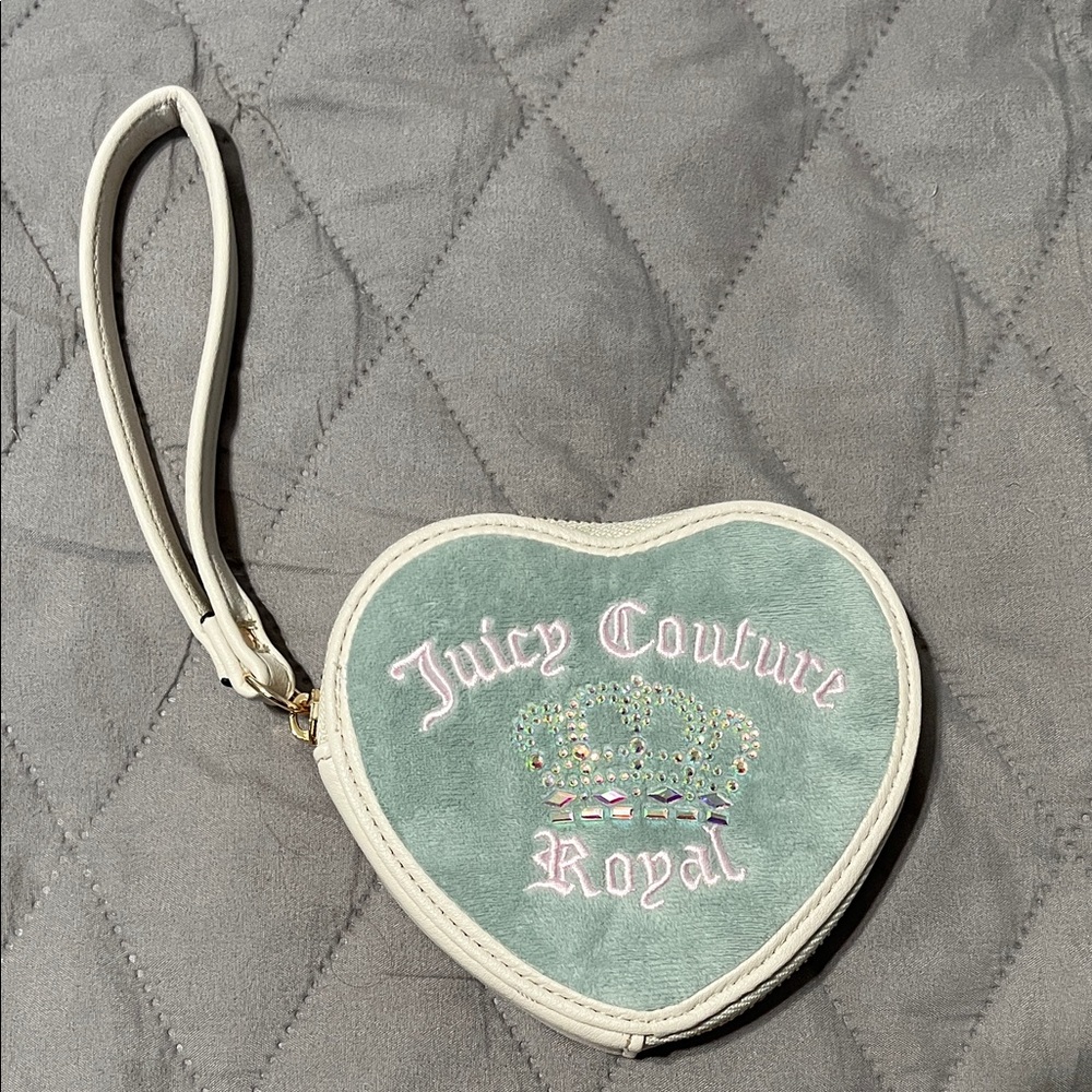 Juicy Couture Heart Wristlet in Mint and Cream